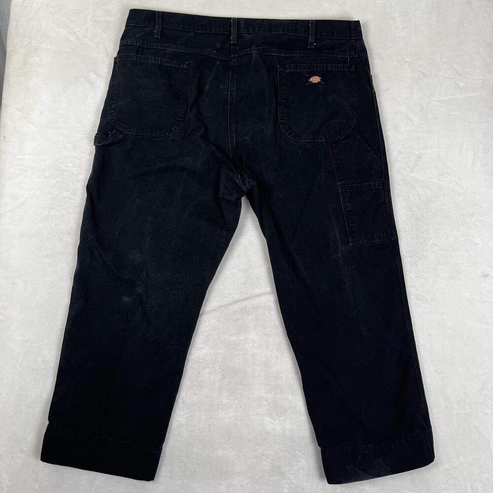 Dickies Jeans Mens 36x28 Black Relaxed Straight Carpenter Work Denim Pants READ